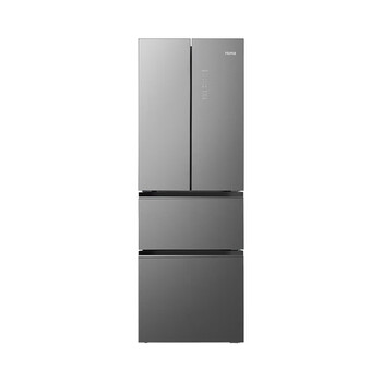 Homa 327 liter french door three-door four-door frost-free air-cooled refrigerator with zero-degree freshness first-class dual-frequency ltc blue crystal clean flavor deep-freezing quick-freezing-25 drawer household refrigerator 327 liter (aurora gray) air-cooled frost-free