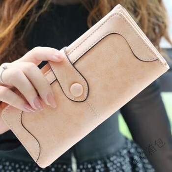 Fancychic2025 new korean version retro frosted long wallet women's zipper wallet student mobile phone bag pink collection shop gift