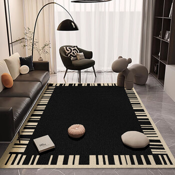 Fantasy light french retro living room carpet light luxury high-end antique style coffee table carpet sofa floor cushion loop velvet tianjin carpet nanfa manor black crystal velvet + non-slip silicone bottom width 80cmx length 160cm