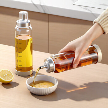Home katei story japanese small oil pot glass oil bottle soy sauce vinegar seasoning bottle kitchen sesame oil bottle household oil can seasoning bottle food grade oil pouring pot 300ml 2 pieces