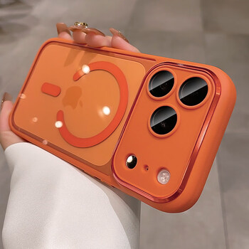 Second yang magsafe new magnetic transparent suitable for iphone17pro mobile phone case apple 16promax new model with lens film 15 wireless charging high-end 14 all-inclusive anti-fall xingyu orange smart new magnetic * anti-slip soft edge * with lens film iphone 17 pro max