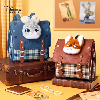 Disney zootopia children's backpack doll plush doll school bag shoulder elementary school girls ins middle school nick brown
