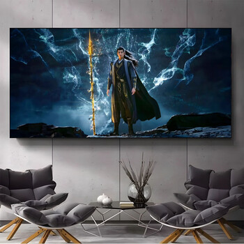 Jiu yao mortal cultivation legend figure han li nangong wan animation peripheral painting living room sofa background wall decoration painting e-sports type a 180*90cm x golden aluminum alloy material + crystal porcelain painting