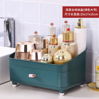 Fantasy storage box bathroom toilet table tray facial cleanser lotion washbasin skin care product storage rack large peacock green