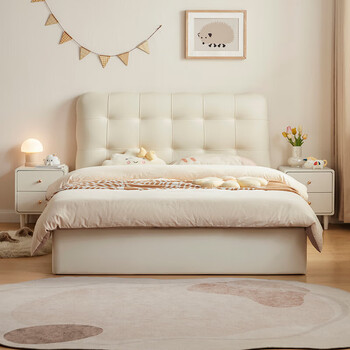 Lin's home suspended children's bed girls princess bed cream style bedroom bed boy single bed crib furniture tbc180 b type storage bed - three piece set 0 glue spine protector mattress 13cm 1.5x2 meters