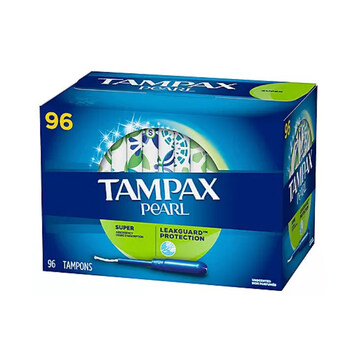 Tampax 96-count tampons are packed with extra large flow and are affordable. super high-flow 96 pieces.