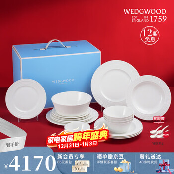 Wedgwood italian relief four-person tableware 21-piece bone china dinner bowl and plate set exquisite italian relief four-person meal 21 pieces