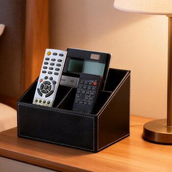 Richblue remote control storage box multi-functional pen holder stationery box mobile phone storage box desktop cosmetics box customization black a097