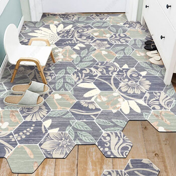 Yong huan entrance door floor mat the door can be wiped and washed without washing. the pvc entrance door mat can be cut to clean the carpet. geometric pattern (one wipe clean) 80x120 cm