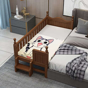 Yusenyi height-adjustable bed widened bed with guardrail bedside bed extra bed small bed combined with large bed two-sided guardrail log 15-level adjustment 35+50cm 150x60cm assembly