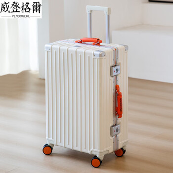 Vendogerl new contrasting color suitcase water cup holder trolley case aluminum frame suitcase silent universal wheel male and female student boarding case temperament white dry_dry and wet separation lining + rear cup holder 20 inches add to collection + freight insurance + lifetime warranty