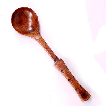 Falette cooking wooden spoon with extended handle wooden spoon for cooking, wooden spoon for cooking, antique wooden spoon, household non-stick wooden spoon, 35 cm antique straight spoon for cooking