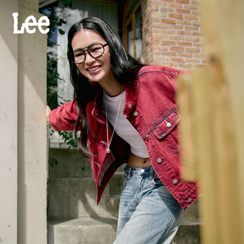 Lee shopping mall style 26 loose version horseshoe rivet design year of the horse new year limited stand collar knight jacket for women
