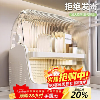 Youqin dish storage rack dishware box drain rack kitchen multi-layer household cupboard with cover for plates