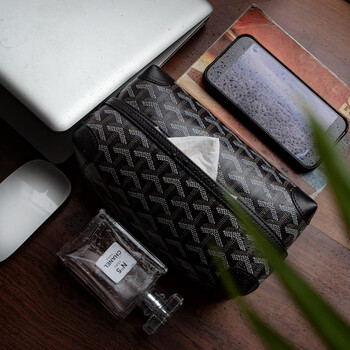 Fantasy creative tissue box high-end new living room tissue box toilet bathroom car tissue box desktop trendy large size blue and white canvas printed tissue box