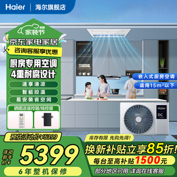 Haier kitchen air conditioner, national subsidy, central air conditioning duct unit, one to one, 1.5 hp, full dc frequency conversion, new level energy efficiency, embedded single cooling, anti-corrosion and oil fume resistance, kitchen air conditioner 1.5 hp, first level energy efficiency, kitchen air conditioner, flagship model