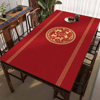 Fantasy water-proof table mat chinese style festive new year red blessing leather pu anti-year spring festival atmosphere 2024 dragon 54-sweet dreams 40x60cm