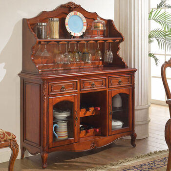 American solid wood sideboard restaurant tea cabinet meal cabinet multifunctional dish cabinet home wine cabinet kitchen storage cabinet c style sideboard upper and lower cabinet combination 1260*460*1650mm 3 doors