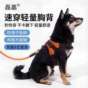 Leijia dog leash corgi explosion-proof harness harness traction rope medium and large small dog walking rope shiba inu warm orange - 1 harness with 1 dog leash m (recommended 10-22 catties)