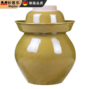 Miaopule earthen jar old jar pickle jar sichuan clay jar household clay jar earthenware pickle jar old-fashioned sauerkraut ceramic jar with lid 500 catties jar mouth heightening without inner cover gift package and logistics