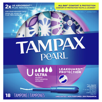 Tampax tampons, super large flow, non-sensory cotton swabs in stock, 18 pack, extra large size, absorption capacity 15-18g, others