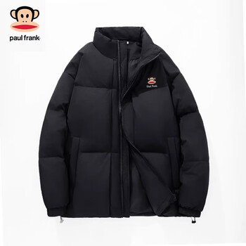 Paul frank american retro casual down jacket men's 2026 spring new loose warm comfortable trendy brand handsome top black 90% white duck down 3xl recommended 175-190 catties