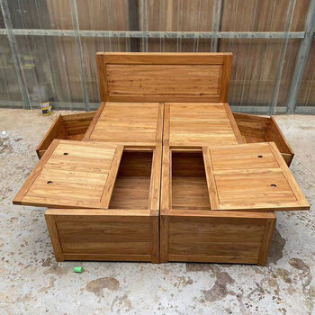 Others: old elm box bed, pure solid wood tatami box, economical storage cabinet, double bed, bedroom, log high box bed, plain box bed, 1800mm*2000mm box frame structure