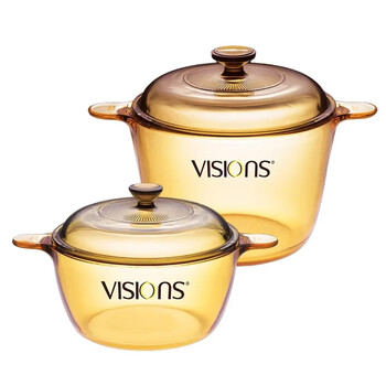 Corning (visions) 1.5l small soup pot + 3.5l deep soup pot pot set, stew pot, glass pot combination vs15 + vs35