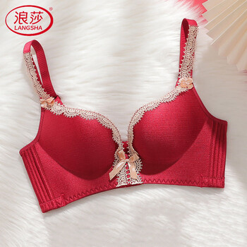 Langsha 2026 new animal year red underwear set underwear for women lace sexy bride wedding thin section bra burgundy single piece 85c 38 thin cup