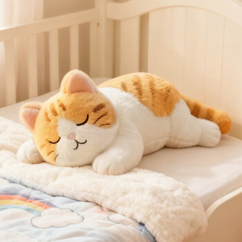 Qi qijun plush cat pillow doll sofa cushion girls sleeping doll children sleeping doll girls new year gift cute cute cat 1 meter (greeting card + colorful bag)