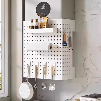 Round bag horse water heater cover without punching kitchen gas pipe decorative hole board natural gas board wall-mounted storage rack nordic white/length 40 height 40 depth 15 free 2 12l storage kits