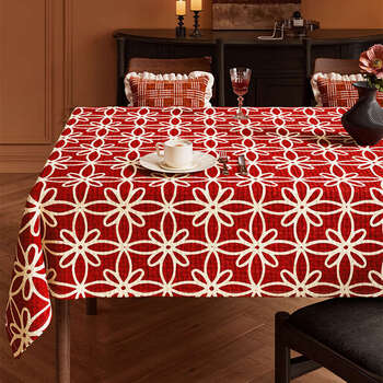 Wing fantasy 2026 new year tablecloth table mat disposable mat hongyun flower language 90x90