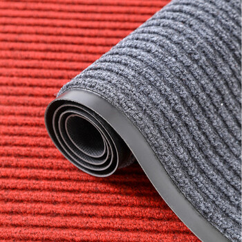 Fantasy light luxury thickened meteor pattern pvc floor mat. cuttable non-slip tpe carpet. dirty-resistant rectangular door mat. gray pc double stripes with edges on both sides. 60x90cm.