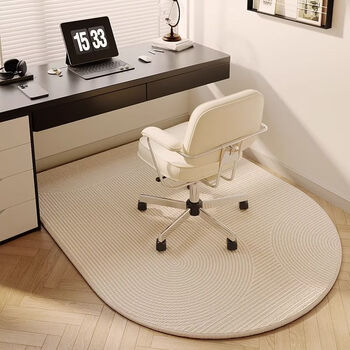 Fantasy linen study floor mat study computer table pulley seat swivel chair mat arched bedroom bedside dresser carpet ym michuan 150x90cm woven material upgraded version