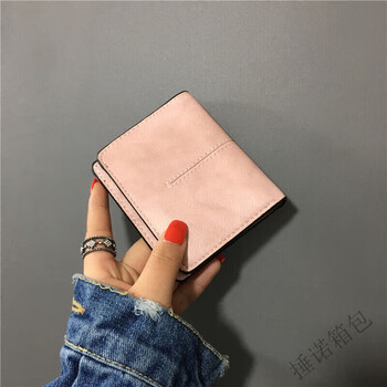 Fancychic2025 new women's long wallet, retro card holder, fashionable and versatile small wallet, short pink