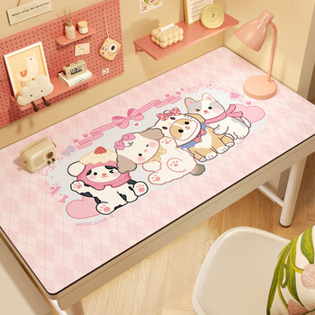 Pupan desk mat, student study desk mat, desk waterproof tablecloth for girls, good-looking waterproof wipeable desk mat, pompom star, upgraded soft light eye protection 50x100cm