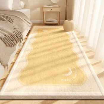Fantasy bedroom carpet anti-fall bedside blanket room soft cushion living room foot mat bay window floor mat ice powder 80x200cm
