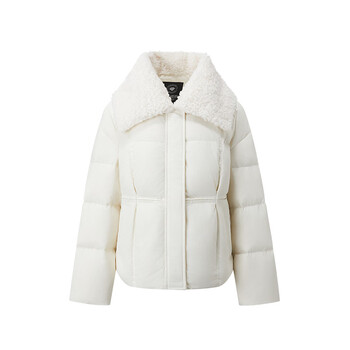 Qianrenggang (chericom) qianrenggang autumn and winter new short down jacket removable fur collar lapel warm commuting jacket women y309112y cream white 88013 xs 155/80a