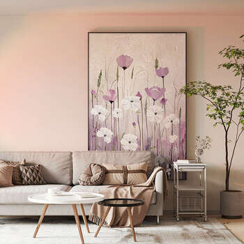 Yusenyi table decoration painting daisies living room painting floor-standing sofa background painting restaurant hanging painting bedroom bedside mural d flower 40x60cm black frame matte texture painting (aluminum alloy 25mm frame