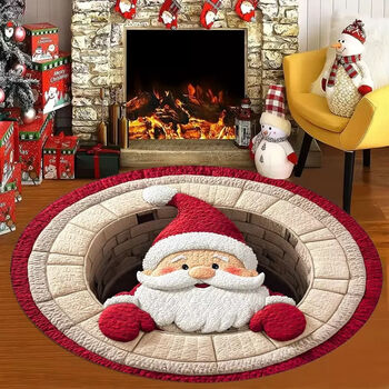 Fantasy old man 3 visual effect carpet festival decorative floor mat round three-dimensional imitation style 2 160x160cm crystal velvet hairless style