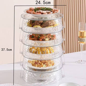 Tuojin japan imported high-quality thermal insulation dish cover household kitchen artifact dining table cover meal cover dust-proof cover leftover food insulation and dust-proof thickened 5 layers one cover multi-purpose transparent model