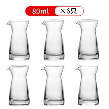 Sanqihu commercial liquor dispenser 100 thickened scaled wine bottle decanter household liquor glass small wine glass set 80ml (1.6 liang) bare body pot 6 pieces