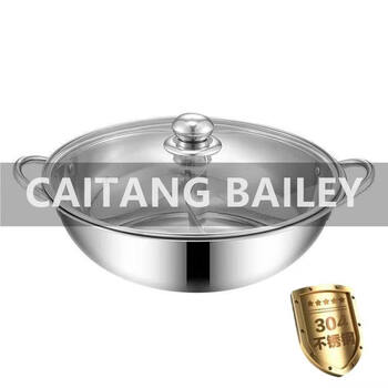 Tuojin japan imported quality 304 mandarin duck pot hot pot basin induction cooker special pot stainless steel hot pot pot soup boiler 2 304) caliber mandarin duck pot with lid _ suitable for 6-8 people 36cm