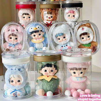 Pupan bubble mart hacipupu animal sticker series hand-made blind box storage bag baby bag out-and-out bag 13x8x5 transparent oval free hanging buckle fur ball does not contain babies