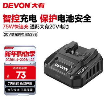 Devon 20v charger for lithium battery products universal 5388/5339/5392/5395 fast charging flash charging dual-head charging reverse charging 5388/20v fast charging charger (75w)