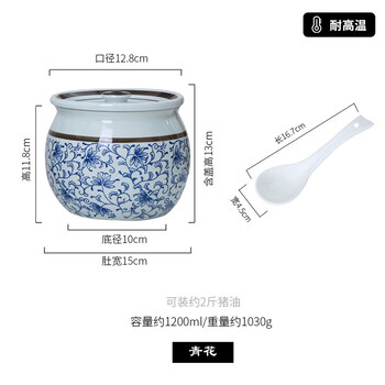 Tuojin imported quality earthenware pot soup stew pot from japan, household blue and white porcelain water-proof stew pot with lid, red bird soup stew pot, ceramic steaming pot, blue and white_2-3 people stew pot 1400ml