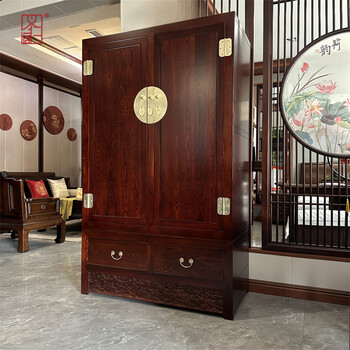 Yonghuan yirenge chinese-style old elm wardrobe pure solid wood bedroom wardrobe imitation classical household storage top box cabinet set walnut color x three-door wardrobe russian elm length 158x width 58x height