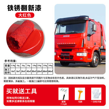 1+ special grinding-free rust conversion agent for truck compartments, anti-rust paint, blue car, red paint, truck rust-free upgrade, upgrade, big red, open the cover and brush/rust-return package to compensate the construction worker 1kg