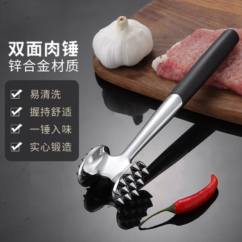 Yusen yisong meat hammer 304 stainless steel kitchen household steak hammer tenderizer tool commercial hammering artifact non-slip rubber handle meat hammer 1
