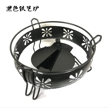 Tuojin imported quality alcohol stove from germany dry boiler base hotel small fire boiler student dormitory stove pot rack wrought iron stove_black 1 inch